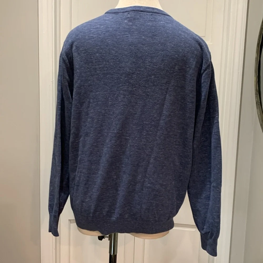 J Crew sz L blue 100% cotton crewneck sweater